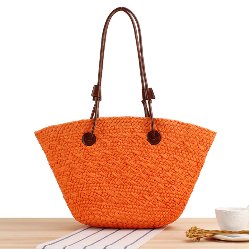 Olivia Straw Bag - Orange