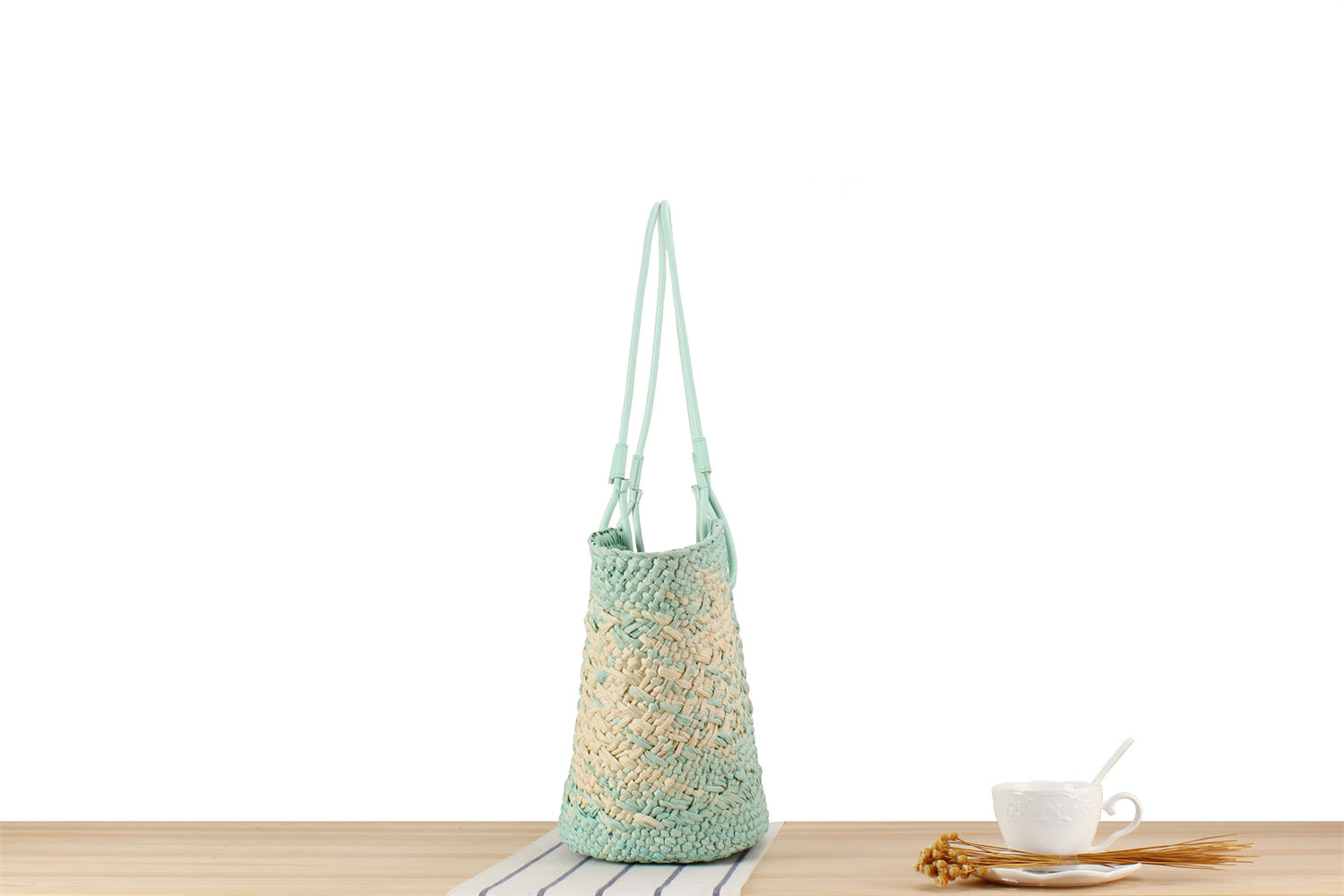 Minted Straw Bag