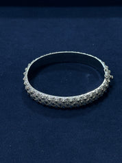 Double Silver Chunky Bangle