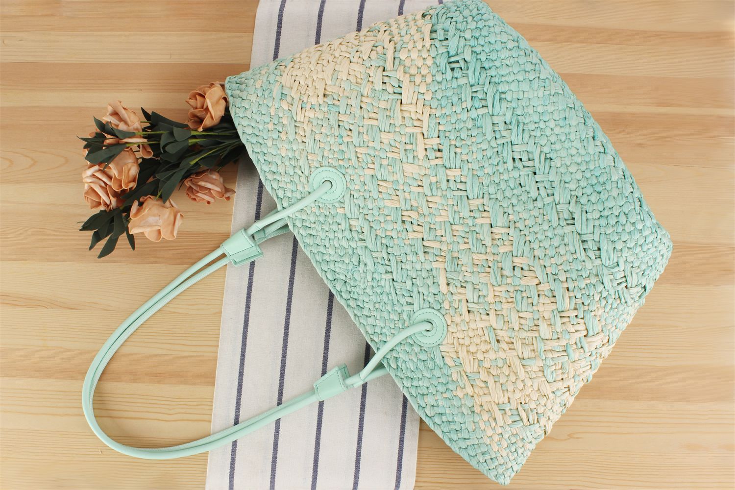 Minted Straw Bag