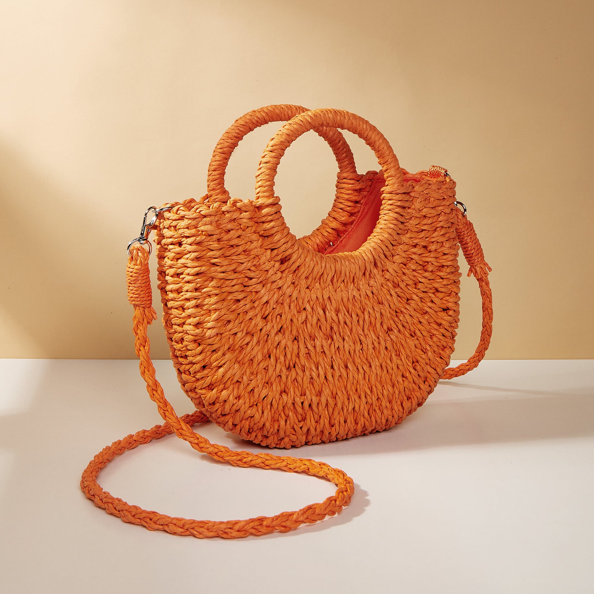 Chloe Straw Bag - Orange