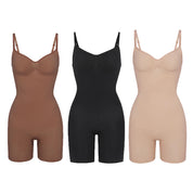 Seamless Thigh Slimmer Shapewear Bodysuit - Black