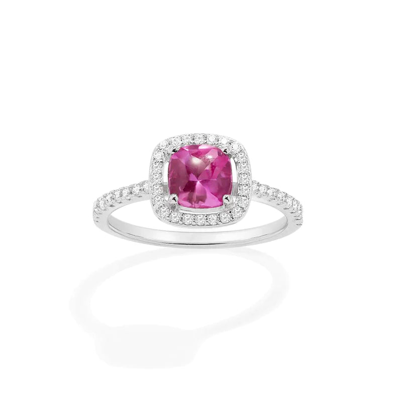 Fushia Square Ring