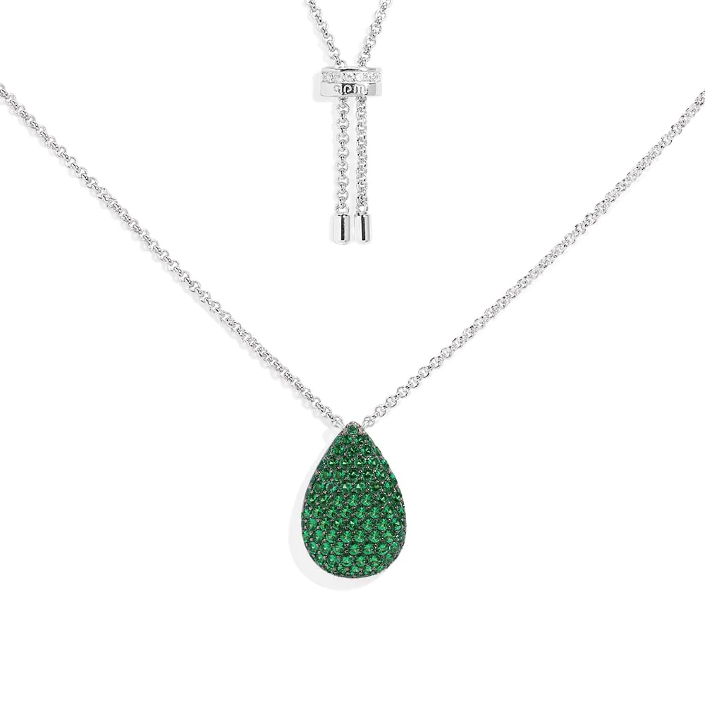 Festive Green Long Necklace