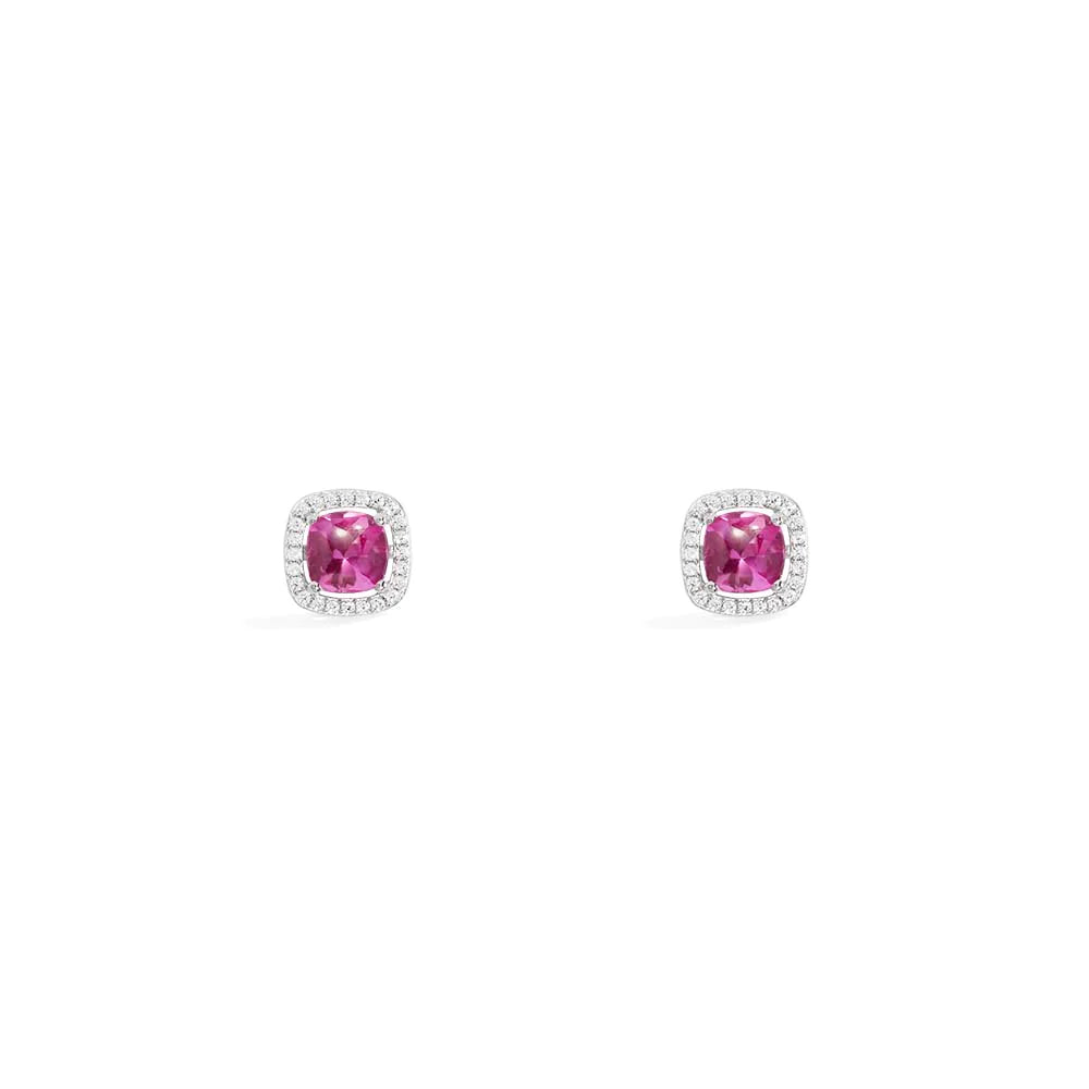 Fushia Square Earrings