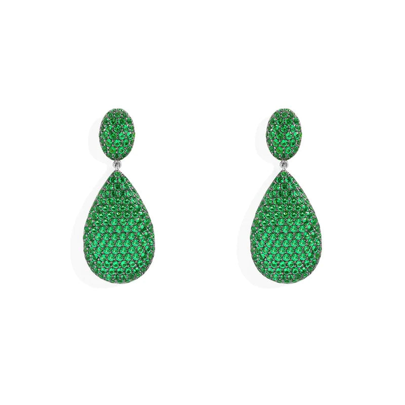 Festive Green Drop Earring