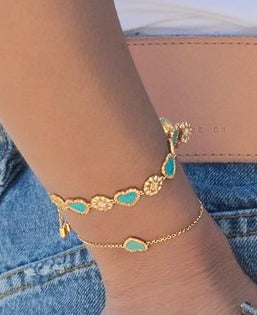 Turquoise Full Hearts Bracelet