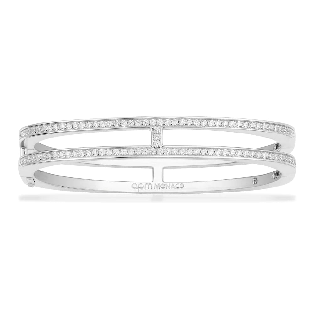 Double Line Pave Bangle