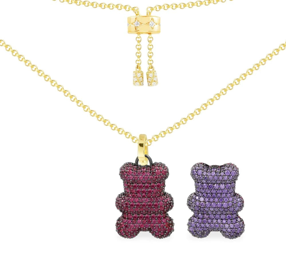 Teddy Violet Purple Big Necklace