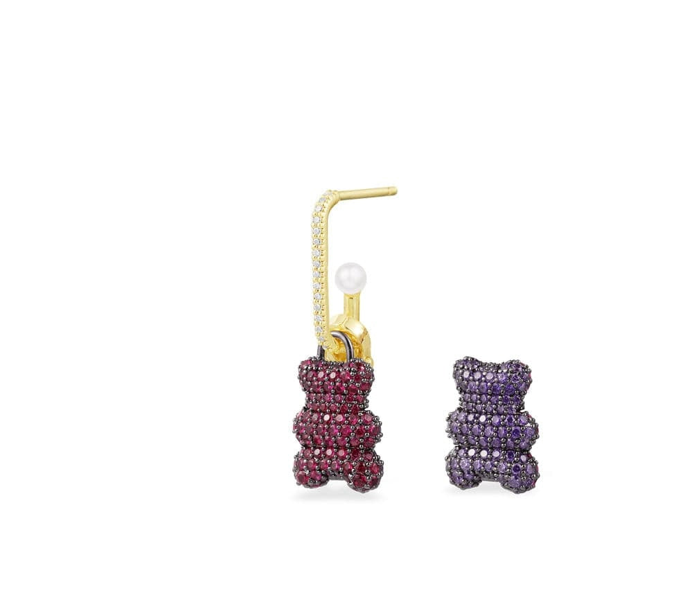 Small Teddy Violet Purple Earring