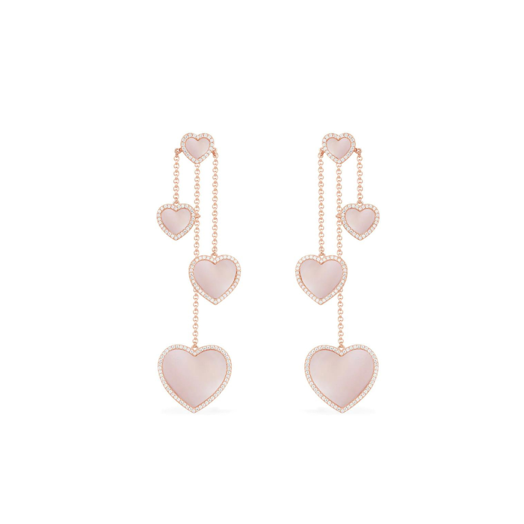 Asymmetric Pink Heart Earrings