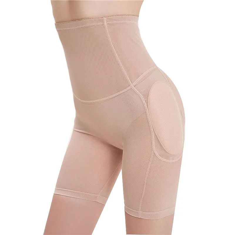 Seamless Shapewear With Padded Hips - Beige