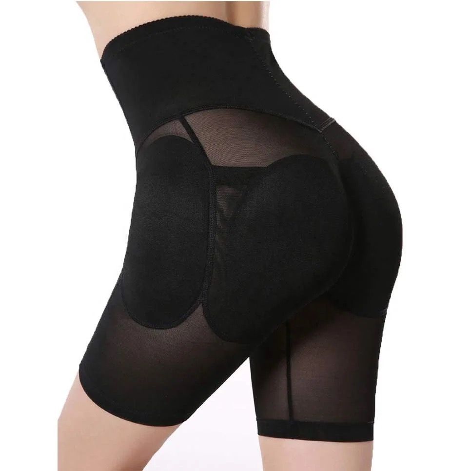 Seamless Shapewear With Padded Hips - Black