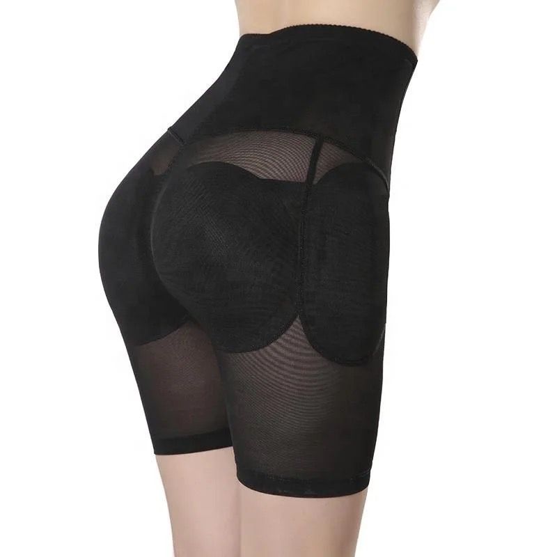 Seamless Shapewear With Padded Hips - Black