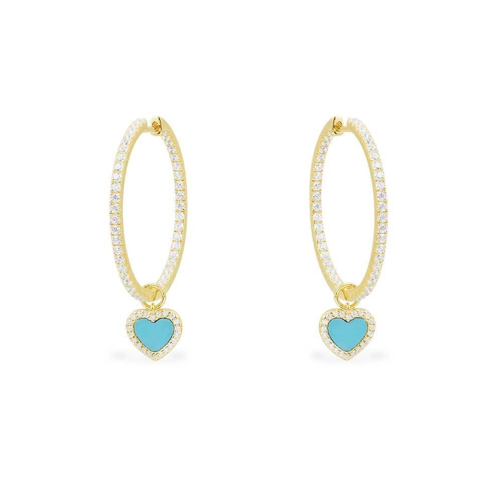 Small Turquoise Heart Earrings