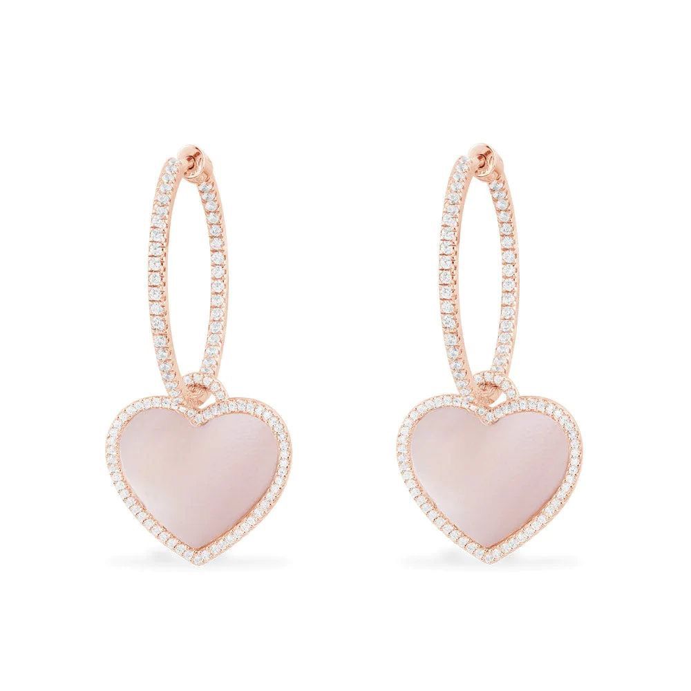 Big Pink Heart Hoop Earrings