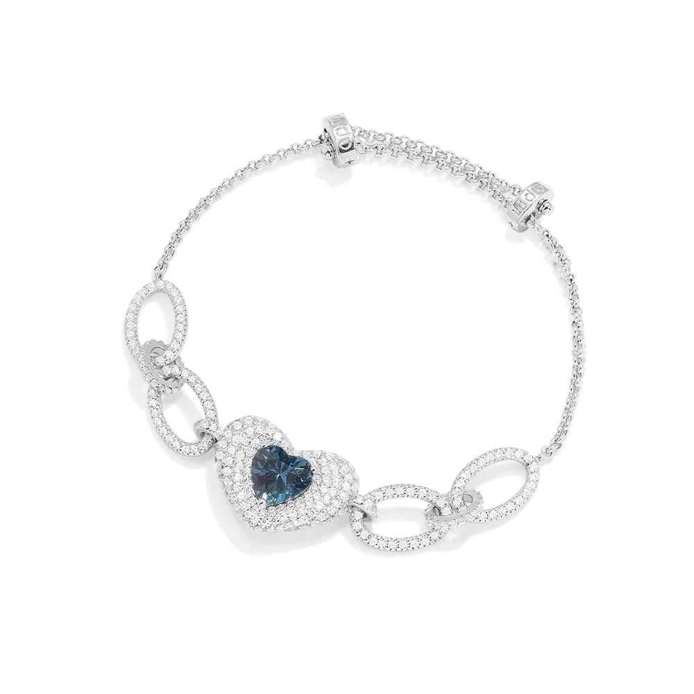 Blue Heart With Oval Bracelet