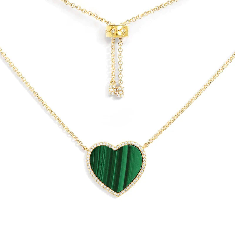 Big Green Heart Necklace