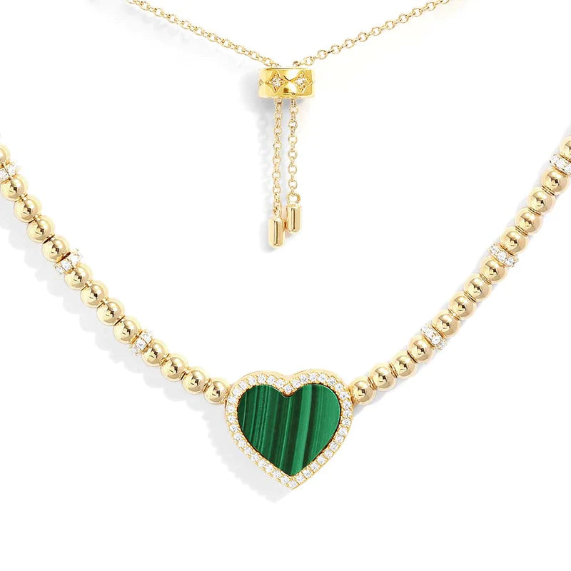 Medium Green Heart Necklace