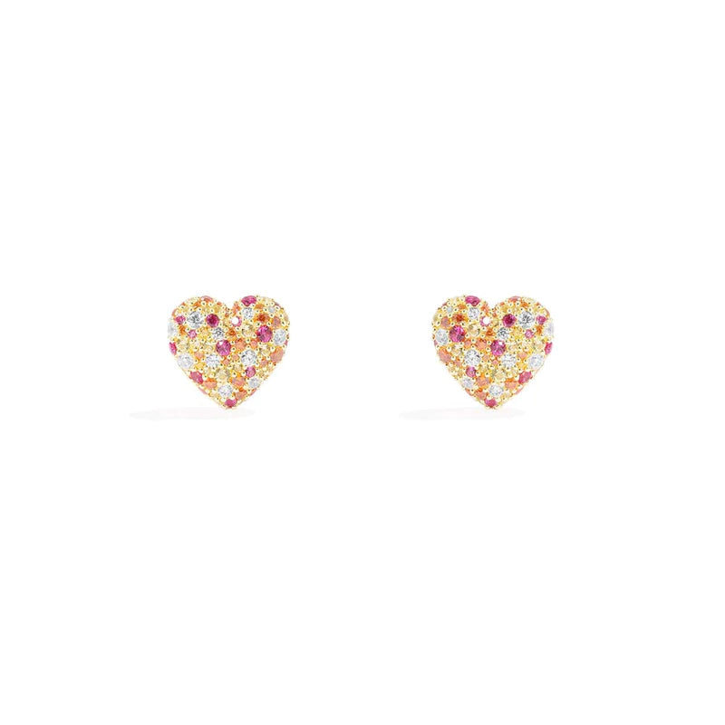 Small Heart Shape Yellow Earrings