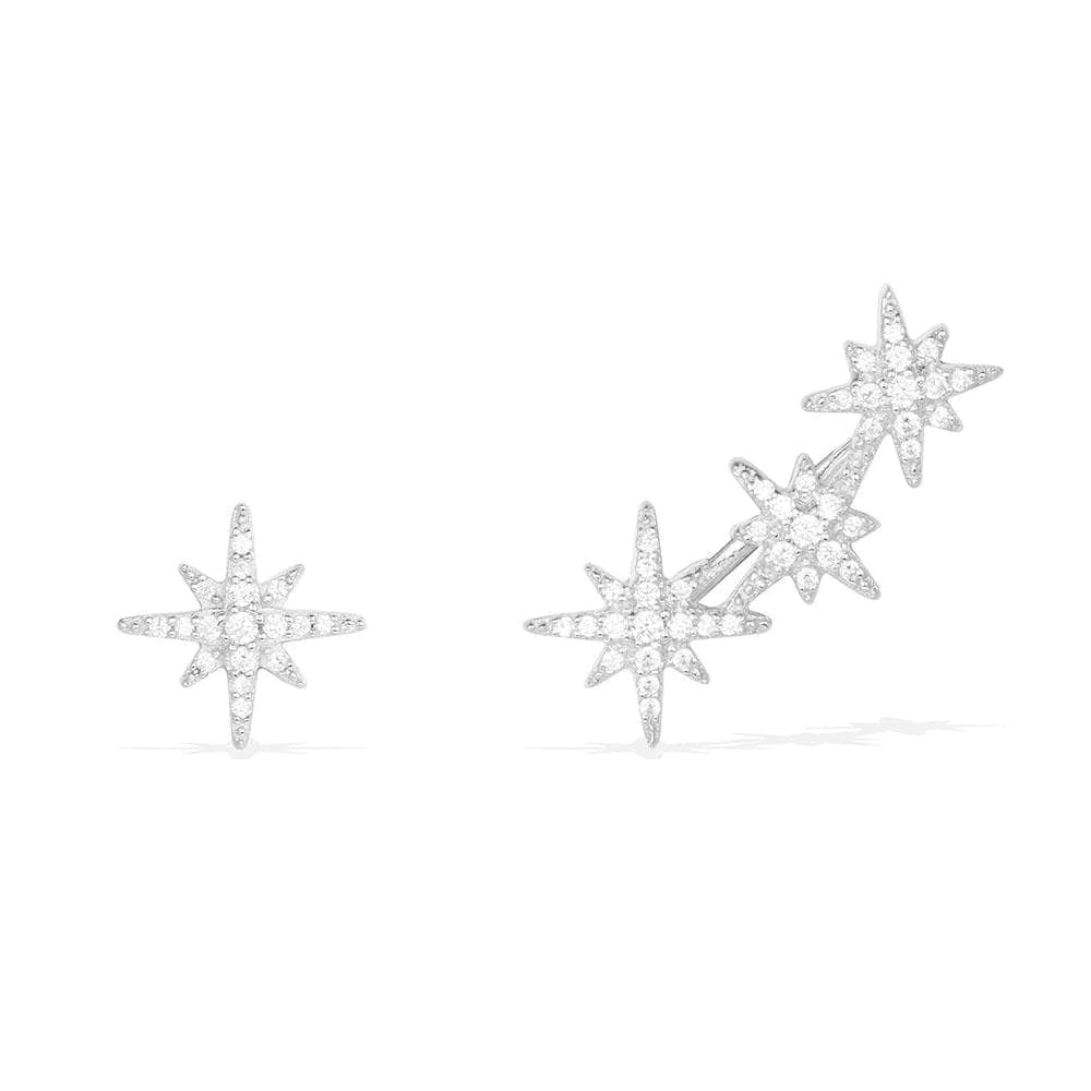 Asymmetric Triple Falling Star Earrings