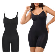 Seamless Thigh Slimmer Shapewear Bodysuit - Black