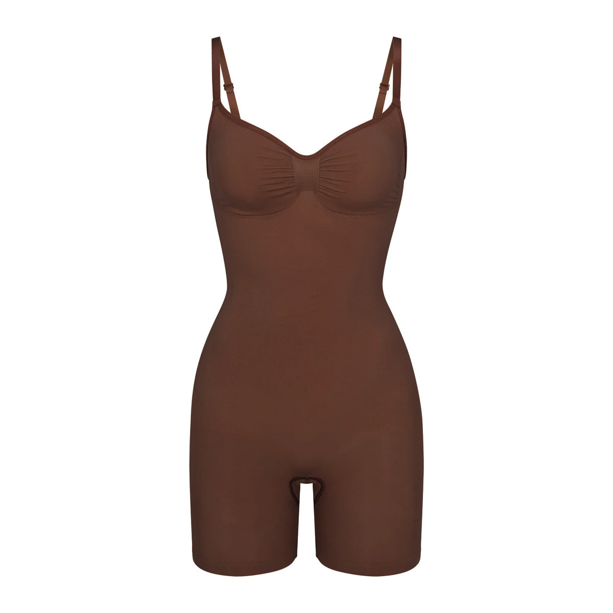 Seamless Thigh Slimmer Shapewear Bodysuit - Mocha