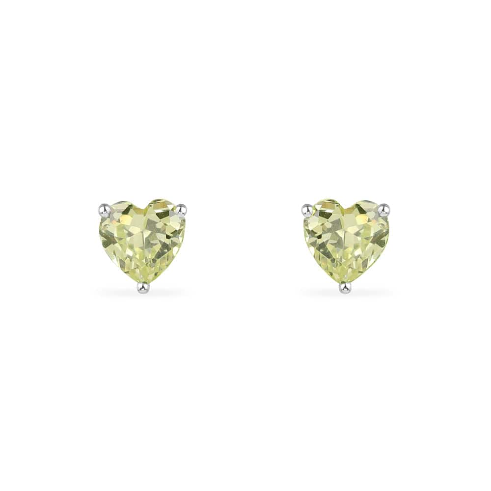 Green Heart Stud Earrings