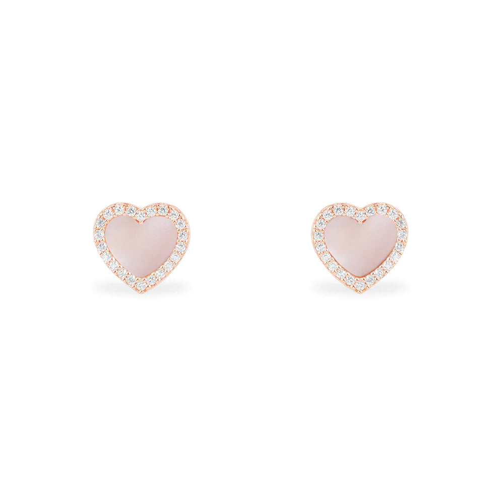 Big Pink Heart Stud Earrings