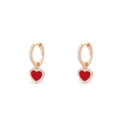 Earrings With Red Heart