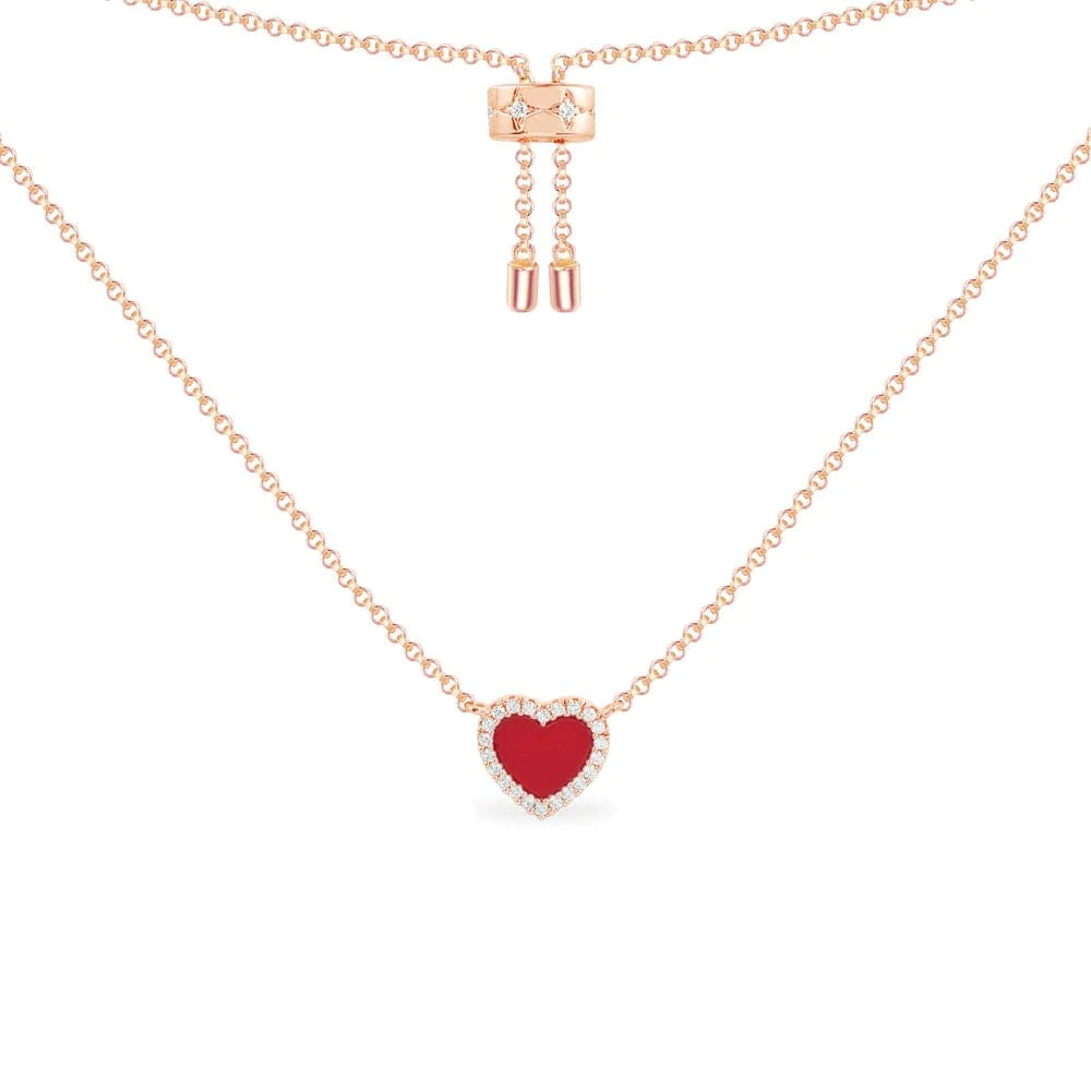 Red Heart Adjustable Necklace